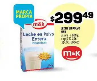 Makro M&K Leche En Polvo 800g oferta