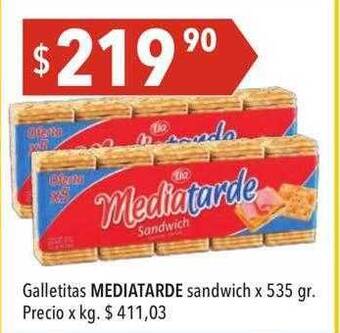 Hergo Galletitas mediatarde sandwich oferta