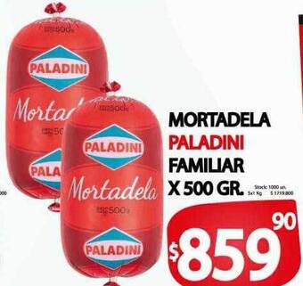 Supermercados Mariano Max Mortadela paladini familiar oferta