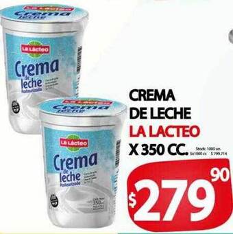 Supermercados Mariano Max Crema de leche la lacteo oferta