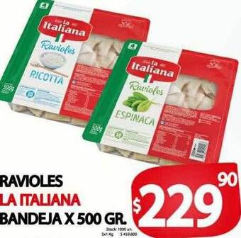 Supermercados Mariano Max Ravioles la italiana bandeja oferta