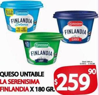 Supermercados Mariano Max Queso untable la serenisima finlandia oferta