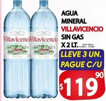 Supermercados Mariano Max Agua mineral villavicencio sin gas oferta