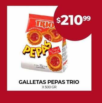 Supermercados Tadicor Galletas pepas trio oferta
