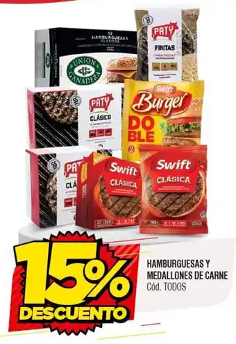 Supermercados Yaguar Hamburguesas y Medallones de Carne oferta