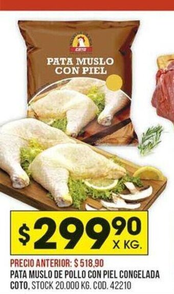 Coto Pata Muslo De Pollo Con Piel Congelado Coto oferta