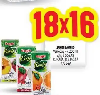 Makro Baggio Jugo 200ml oferta