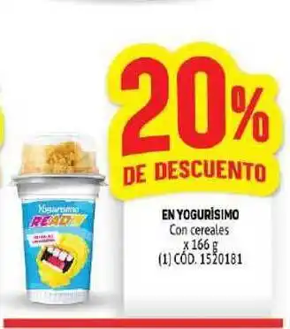 Makro En Yogurísimo Con Cereales 166g 20% De Descuento oferta