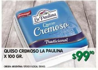 Jumbo Queso cremoso la paulina x 100g oferta