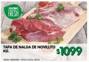 Jumbo Tapa de nalga de novillito x kg oferta