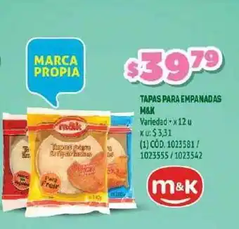 Makro M&K Tapas Para Empanadas oferta
