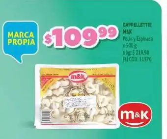 Makro M&K Cappellettis Pollo Y Espinaca 500g oferta