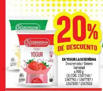 Makro La Serenísima En Yogur 900g 20% De Descuento oferta