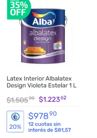 Pinturerías Rex Latex Interior Albalatex Design Violeta Estelar 1L oferta