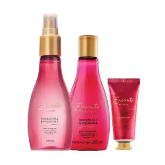 Avon Set x3 encanto irresistible mini - crema corporal + bodysplash + crema de manos oferta