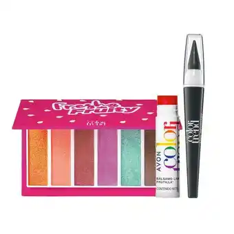 Avon Set x3 look pride - delineador khol + paleta fruity + lip blam oferta