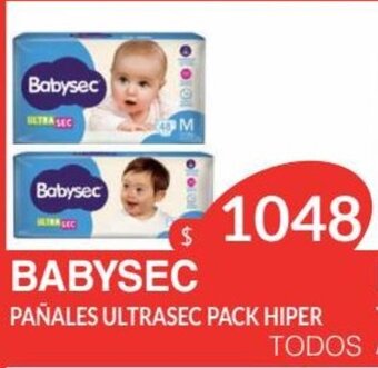 Masivos Babysec Pañales Ultrasec pack hiper oferta