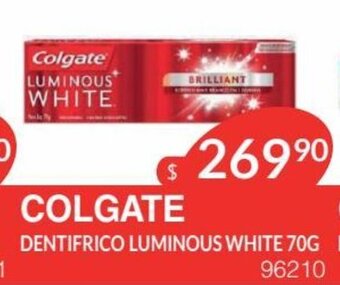 Masivos Colgate Dentifrico Luminous White 70g oferta