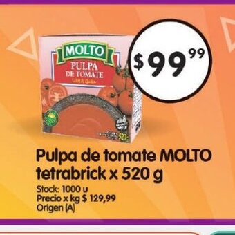 Supermercados Buenos Días Pulpa de Tomate Molto Tetrabrick x 520g oferta