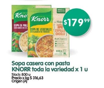 Supermercados Buenos Días Sopa Casera Con Pasta Knorr Toda la Variedad x 1u oferta