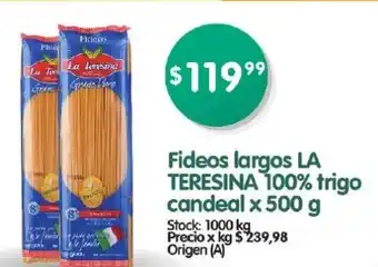 Supermercados Buenos Días Fideos Largos La teresina 100% Trigo Candeal x 500g oferta