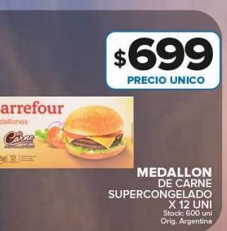 Carrefour Medallón de carne carrefour x 12un oferta