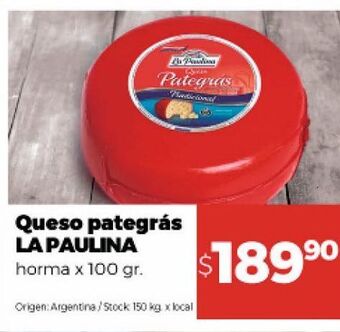 Disco Queso pategrás la paulina oferta