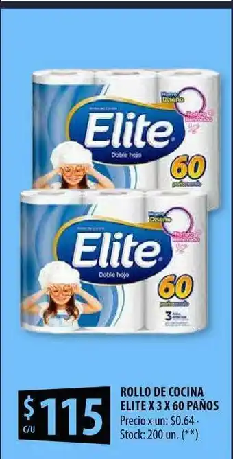 Punto Mayorista Rollo De Cocina Elite x 3 x 60Paños oferta