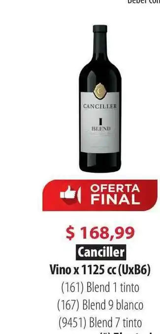 Parodi Canciller Vino X 1125 Cc Blend 1 Tinto, Blend 9 Blanco O Blend 7 Tinto oferta
