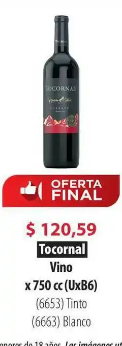Parodi Tocornal Vino X 750 Cc Tinto O Blanco oferta