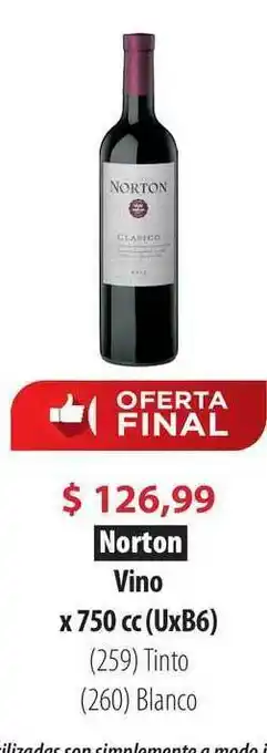 Parodi Norton Vino X 750 Cc Tinto O Blanco oferta