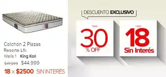 Megatone Colchón 2 Plazas Resorte Lfk oferta