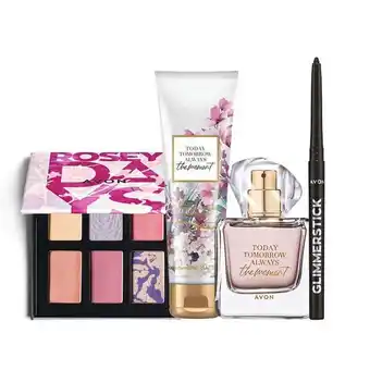 Avon Set x4 tta this moment + crema corporal + delineador + paleta rosy days oferta