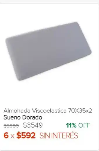 Megatone Sueno Dorado Almohada Viscoelastica 70x35x2 oferta