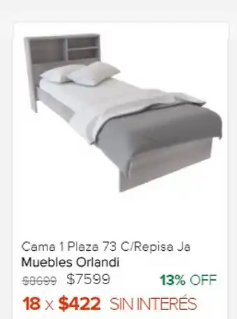 Megatone Muebles Orlandi Cama 1 Plaza 73 C/Repisa Ja oferta
