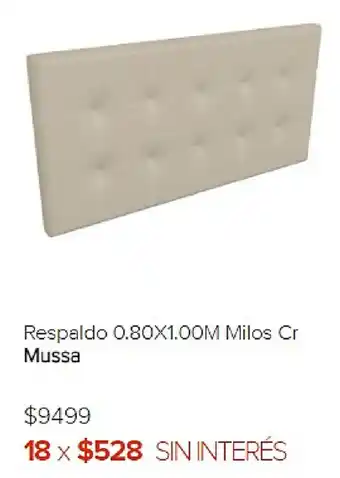 Megatone Mussa Respaldo 0.80x1.00 m Milos Cr oferta