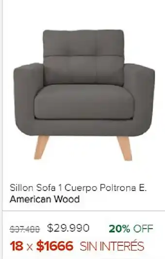 Megatone American Wood Sillon Sofa 1 Cuerpos E oferta