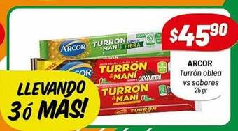 Almacor Arcor turrón oblea vs sabores 25 gr oferta