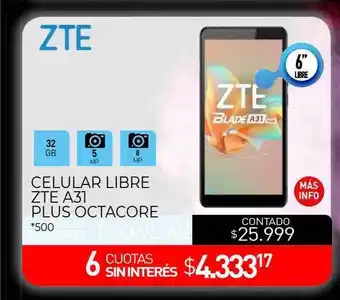 La Anonima Zte celular libre zte a31 plus octacore oferta