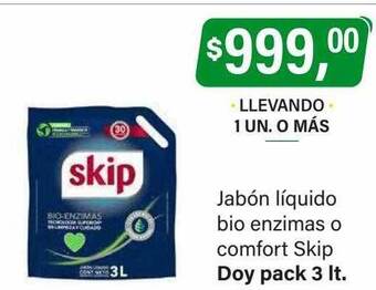 Supermercados Damesco Jabón líquido bio enzimas o comfort skip oferta