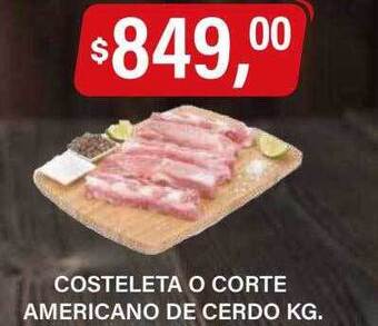 Supermercados Damesco Costeleta o corte americano de cerdo oferta