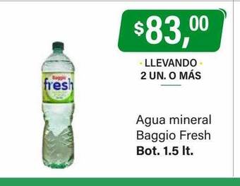 Supermercados Damesco Agua mineral baggio fresh oferta