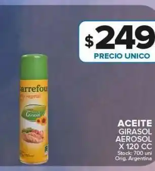 Carrefour Aceite girasol aerosol oferta