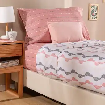 Arredo Juego de sábanas twin size rayas nubes oferta