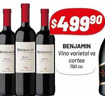 Almacor Benjamin vino varietal vs cortes 750 cc oferta
