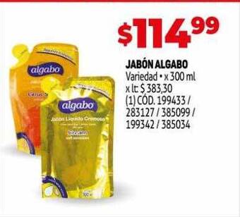 Makro Jabón algabo oferta