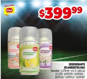 Makro Desodorante de ambientes m&k oferta