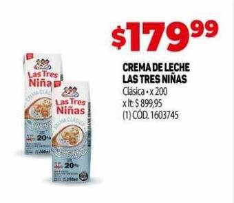 Makro Crema de leche las tres niñas oferta