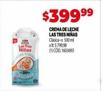 Makro Crema de leche las tres niñas oferta