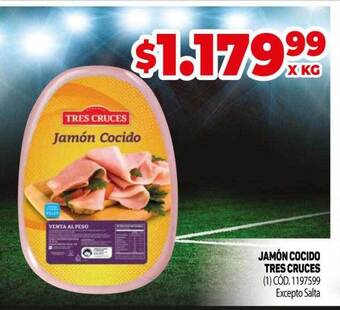 Makro Jamón cocido tres cruces oferta